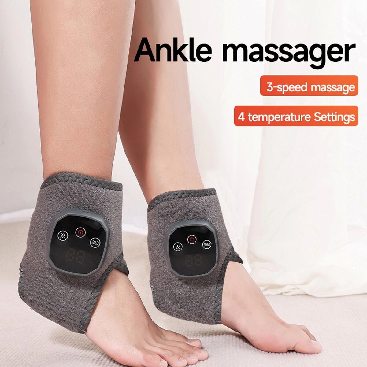 INF Intelligenter Knöchel-Massager – kabelloser beheizter Knöchel-Massager mit simuliertem Kneten, Vibrationsmodi,