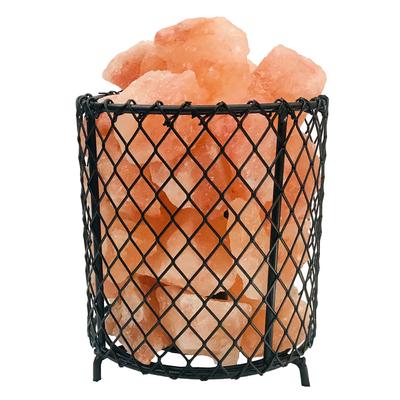 GLOBO LIGHTING Salzkristall-Tischlampe "STONE", schwarz (schwarz matt), 1, Ø 15,5cm H: 17cm, 1 Stk., Leuchten, Salzstein, Dekolampe, Dekoleuchte, Salzkristalle, Korbleuchte