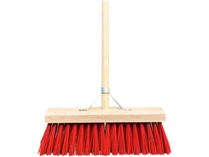 Synx Tools - Buiten Bezem 40cm - Bezems - Straatbezem Kunststof Nylon haren - Bezemsteel - Schrobborstels - Buitenbezem - Steel 150 cm