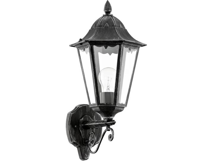 Eglo 93457 Navedo Applique murale d'extérieur noir argenté patiné transparent