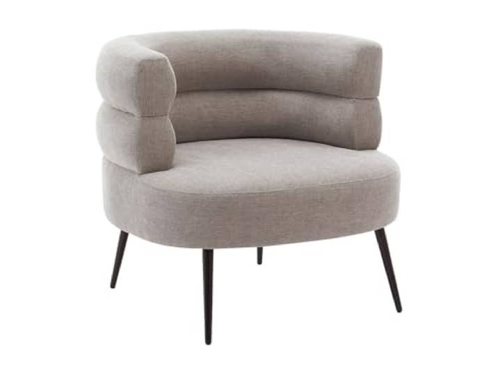 Vente-unique - Sessel mit gerader Rückenlehne 1 Person Camedo - Stoff Grau Robustes Metallgestell Gepolsterte Sitzfläche für mehr Komfort