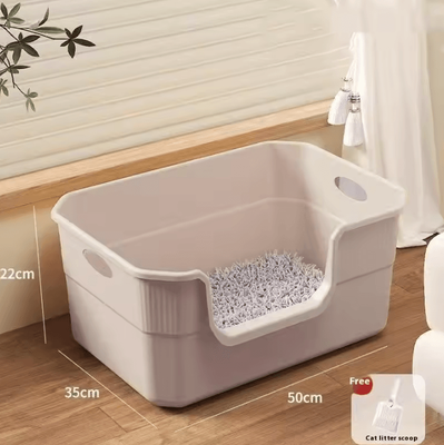 Inspire Curations Extra Large Anti Splash Cat Litter Box With High Sides gray 50cm