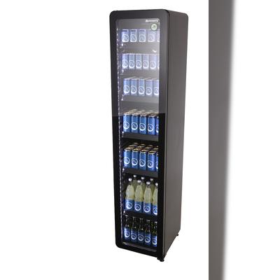 Gastro-Cool - Retro Kühlschrank mit Glastür - Slimcooler - schwarz - GCGD175