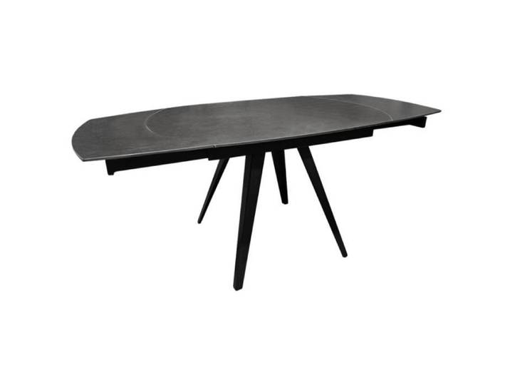 Table extensible ovale 120/180 cm céramique gris et métal - ADELPHIA 3