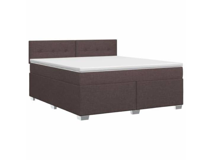 KTHLBRH Boxspringbett mit Matratze Dunkelbraun 140 x 200 cm Kopfteil verstellbar 78/88 cm, Taschenfedern, Schaumstoff, fester Lattenrost, Holztechnik, Polyester