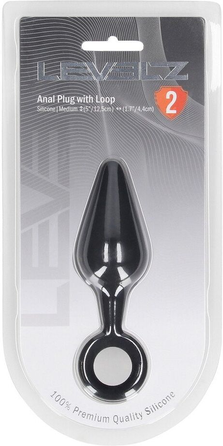 Levelz Plug Anal en Silicone avec Anse - M - Noir