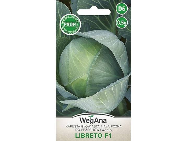 WegAna White Head Cabbage Libreto F1 Zaden 0,5g Koolzaden Late Zaden, Robuuste Groentezaden, Groentezaden, Zaadteelt