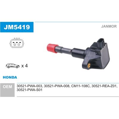 JANMOR Zündspule JM5419 für INNOCENTI HONDA