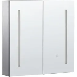 BAD-SPIEGELSCHRANK LED 60/60 cm Schwarz Chabunco