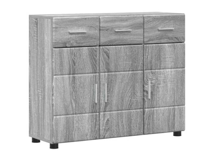 Buffet FLORIN Grau Sonoma 88,5 x 30,5 x 73 cm Aus Holzwerkstoffen, Matt Finish, Große Wohnwelt, Für Haus und Büro