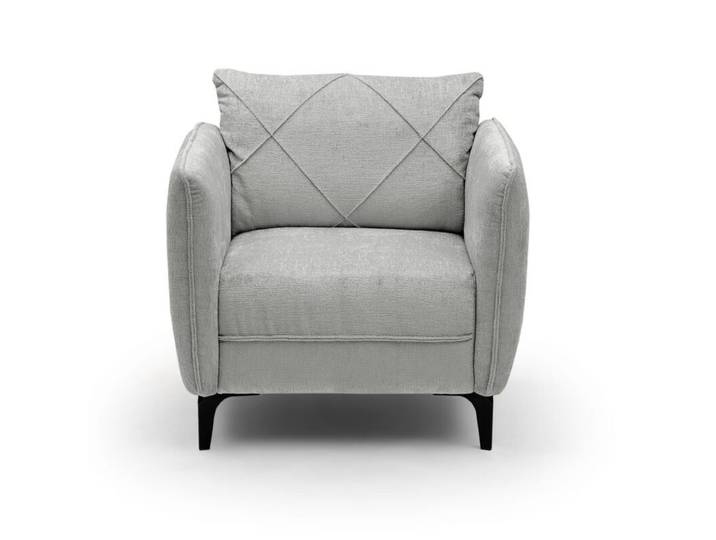 Trendstore Jerina Sessel in Chenillebezug - Chenille hellgrau Modern
