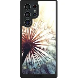 Nivocase Handyhülle für Samsung Galaxy S22 Ultra Hülle NIVOpure Case Schwarz Blumen Fotografie Pusteblume (Samsung Galaxy S22 Ultra), Smartphone Hülle, Schwarz