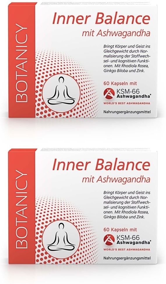 BOTANICY Inner Balance mit Ashwagandha Ksm-66 Kapseln 2x 2x60 St