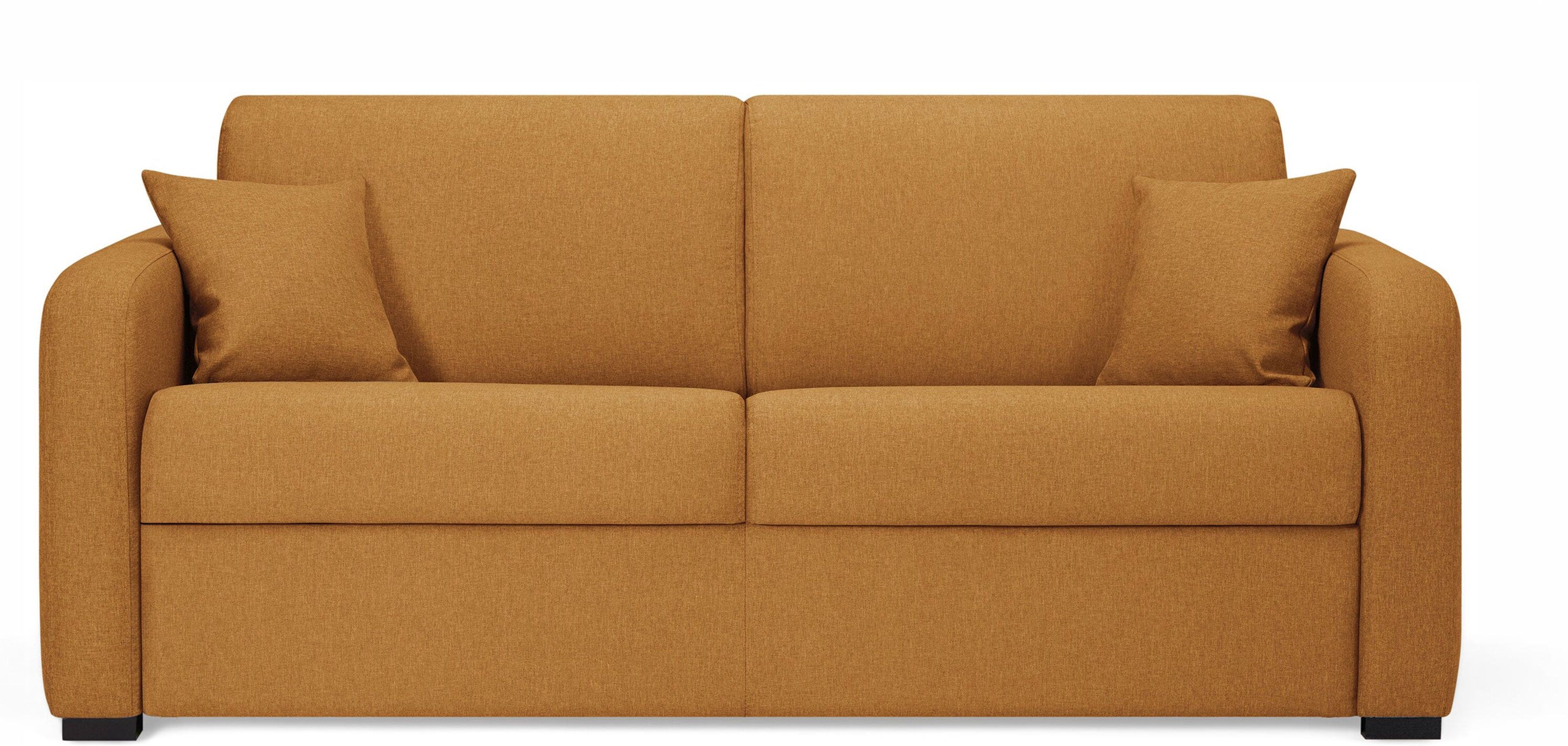 convertiblecenter DIJON - Canapé convertible 3 places - Tissu tissé, Moutarde