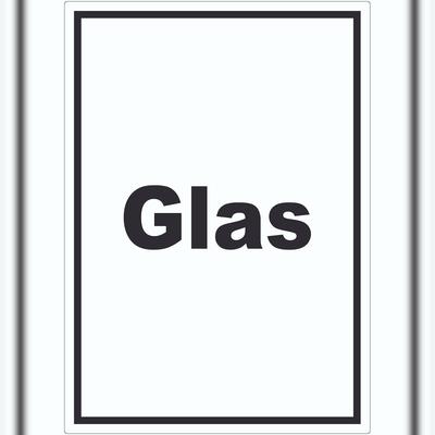 HB-Druck Glas Mülltrennung Aufkleber mit Text A8 (52x74mm)