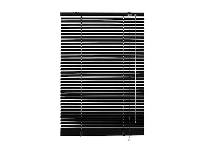 GARDINIA Alu-Jalousie, Sichtschutz, Lichtschutz, Blendschutz, Wand- und Deckenmontage, Aluminium-Jalousie, Schwarz, 50 x 175 cm