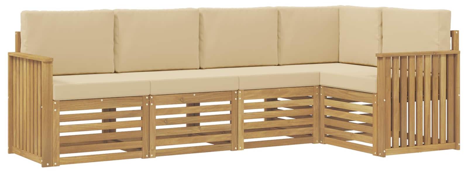 Garnitur aus 5 Gartenmöbeln, bestehend aus Sofas, in Beige und aus Polyester