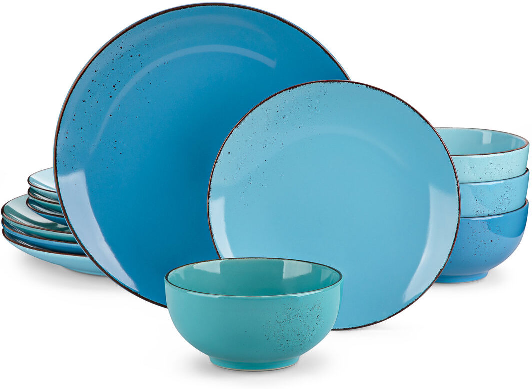 Vancasso Stoneware Dinnerware - Blue/Light Blue/Green 12