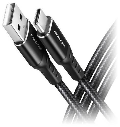 AXAGON USB-C Kabel USB 2.0 USB-A Stecker, USB-C Stecker 2m Schwarz BUCM-AM20AB