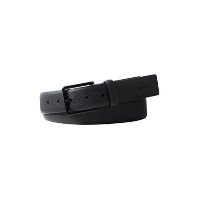 Ledergürtel CALVIN KLEIN "WARMTH BUCKLE PEBBLE 35MM FIXED", Herren, Gr. 90, schwarz (schwarz, matte schwarz), Web, Rindsleder, Gürtel Ledergürtel, Größenverstellbar mit Metallschließe