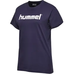 hummel GO Baumwoll Logo T-Shirt Damen kurzarm marine XS