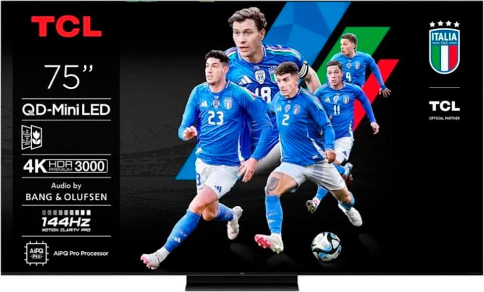 TCL 75C7K, 190,5 cm (75"), 3840 x 2160 Pixel, QD-Mini LED, Smart-TV, WLAN, Metallisch