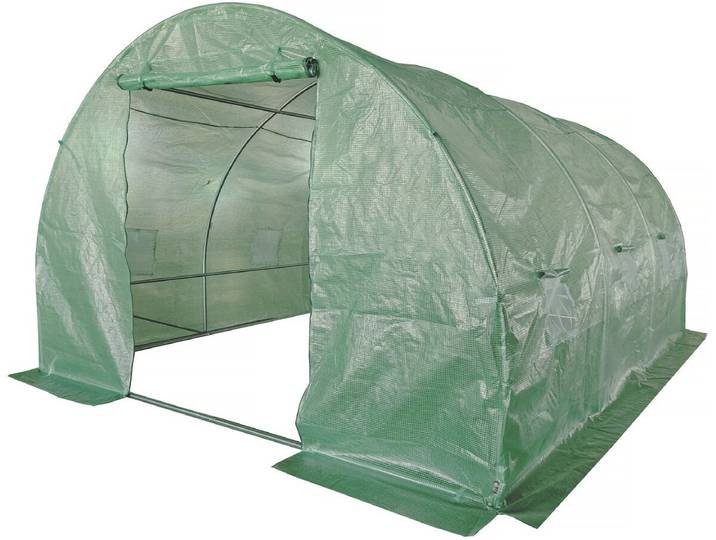 Serre tunelle de jardin 4 x 3 m Lys - 12 m² - 140g - Vert