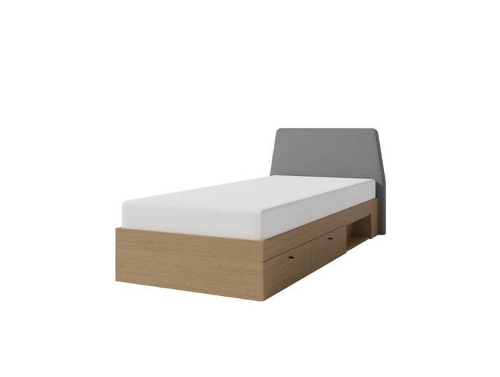Bett – ALESSIO System – 90–120 cm – Dunkel Eiche – 107 cm