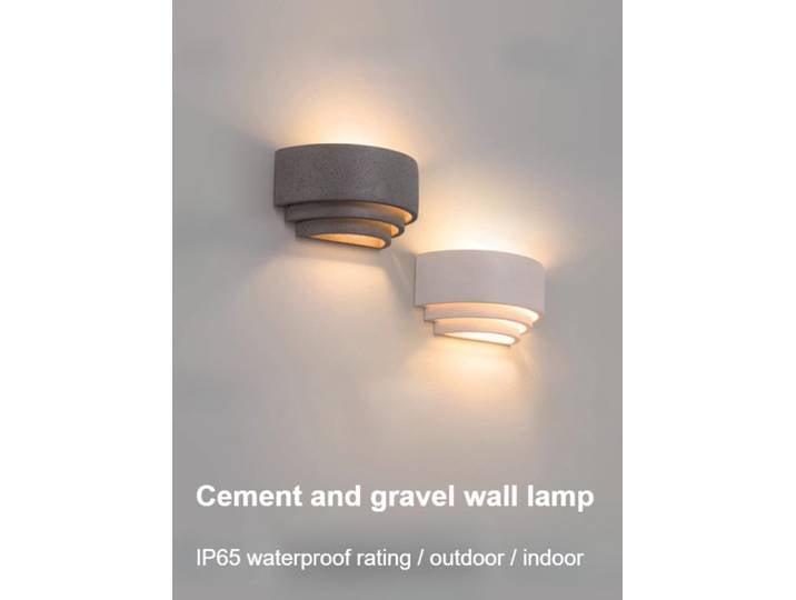 IP65 LED étanche applique ciment moderne mur LED lumières Villa terrasse jardin réverbère rond lune fond porche lampes
