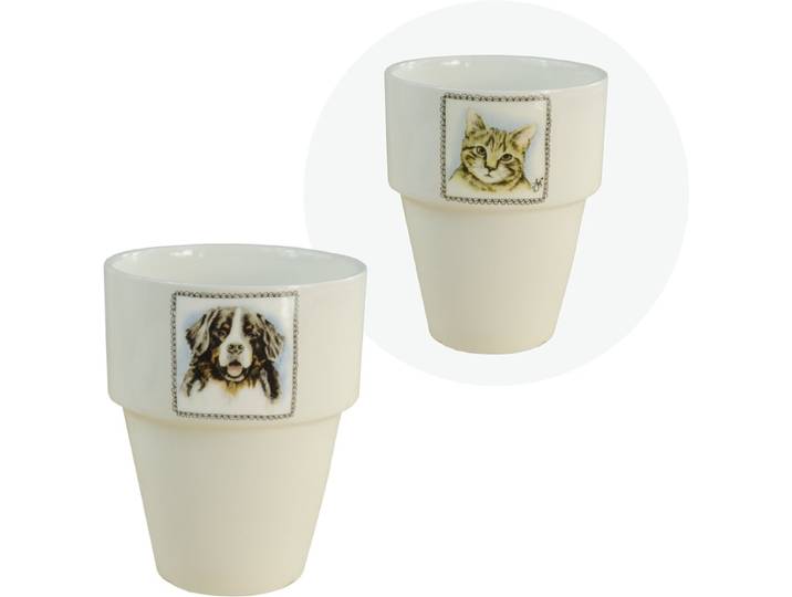 Boerenwinkel Melkbeker Hond/Kat - Servies - 160 ml - Wit - 1 Stuk
