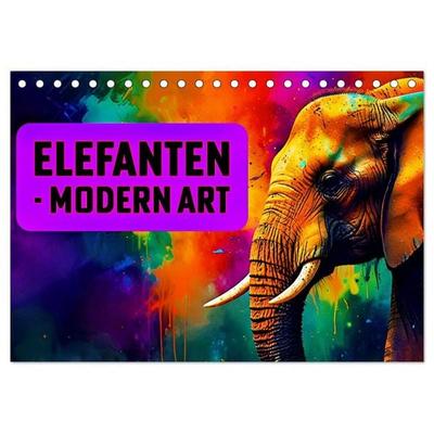 Elefanten - modern Art (Tischkalender 2027 DIN A5 quer), CALVENDO Monatskalender
