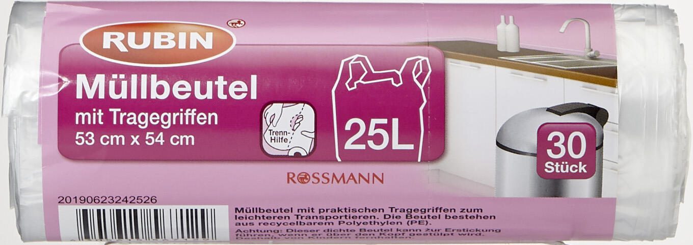 RUBIN Müllbeutel 25,0 l transparent 4305615567129