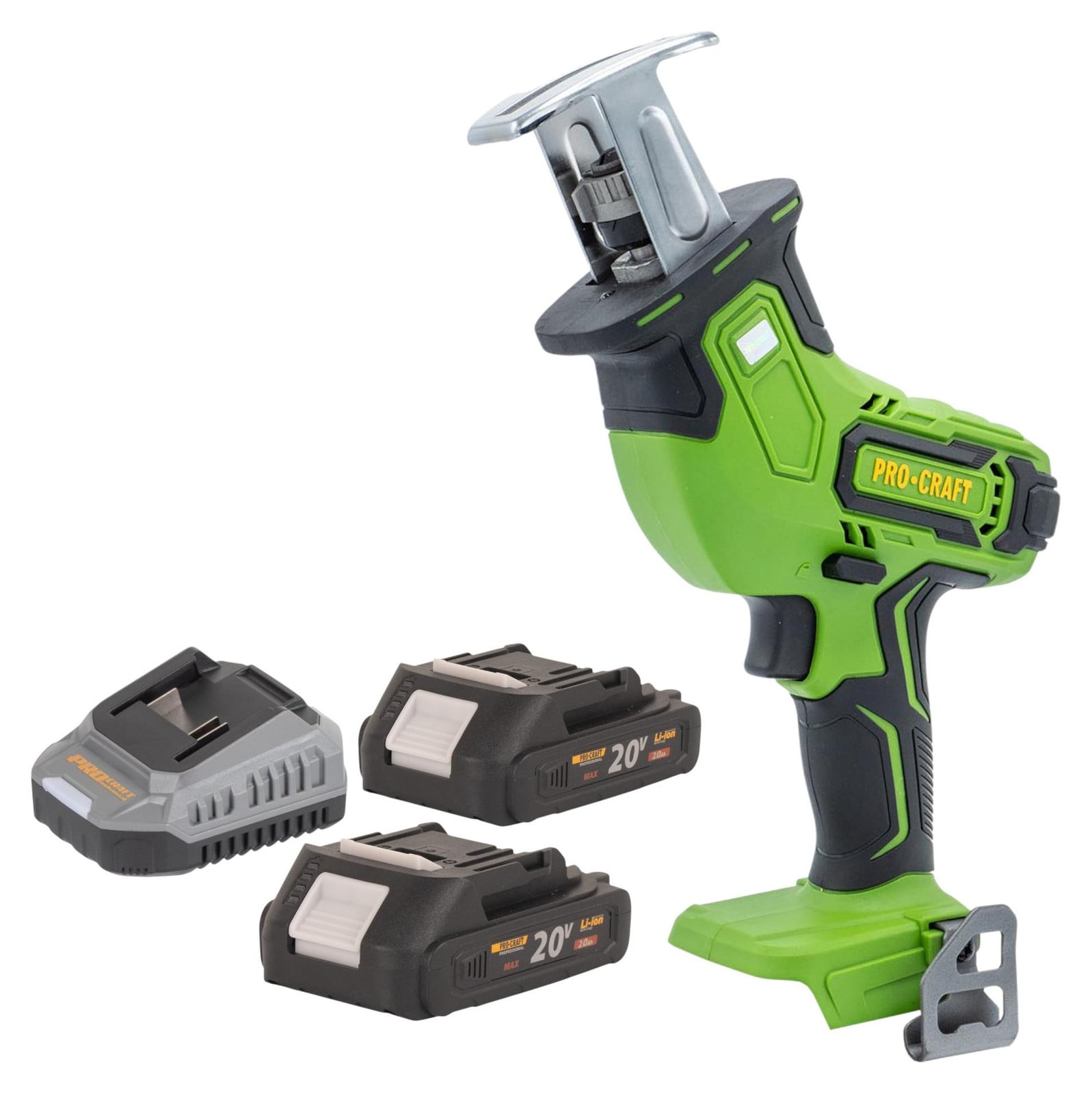 Procraft PSS30bb accu-reciprozaag 20 V borstelloos met 2x 2,0 Ah accu en oplader