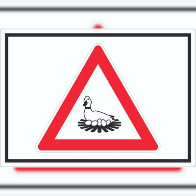 HB-Druck Achtung Brutzeit Aufkleber Symbol A9 (37x52mm)