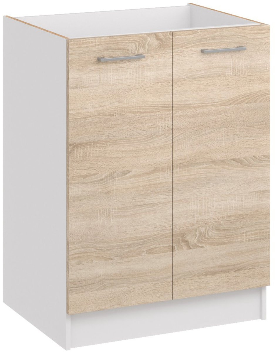 ROE Furniture Onderkast Witte Sonoma Eik Breedte: 60 cm