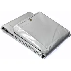 Mehr Garten, Abdeckplane, wasserdichte & UV-beständige, reissfeste Premium PVC Allzweck-Plane, Farbe: grau, 650g/m2 (4 x 4 m)