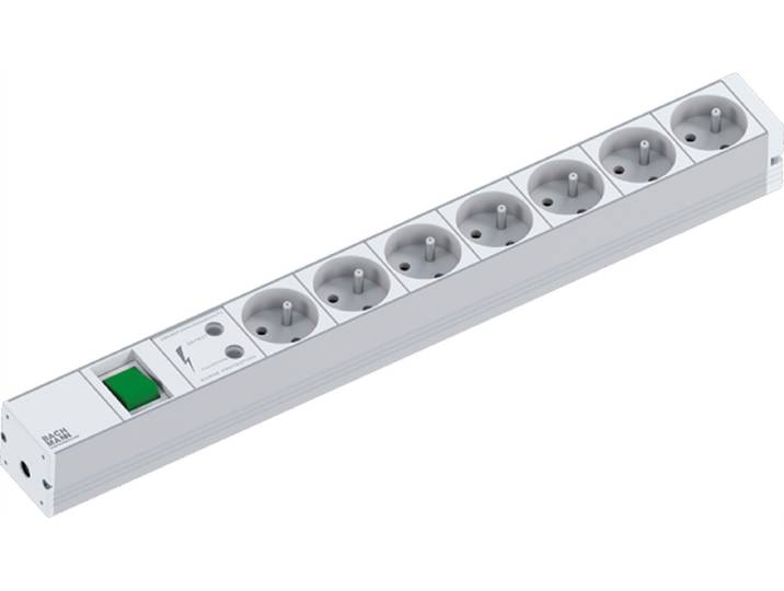 BACHMANN Bâti de prises 19\ 1U 7xUTE 1xinterrupteur 1xSPD\, 2 m