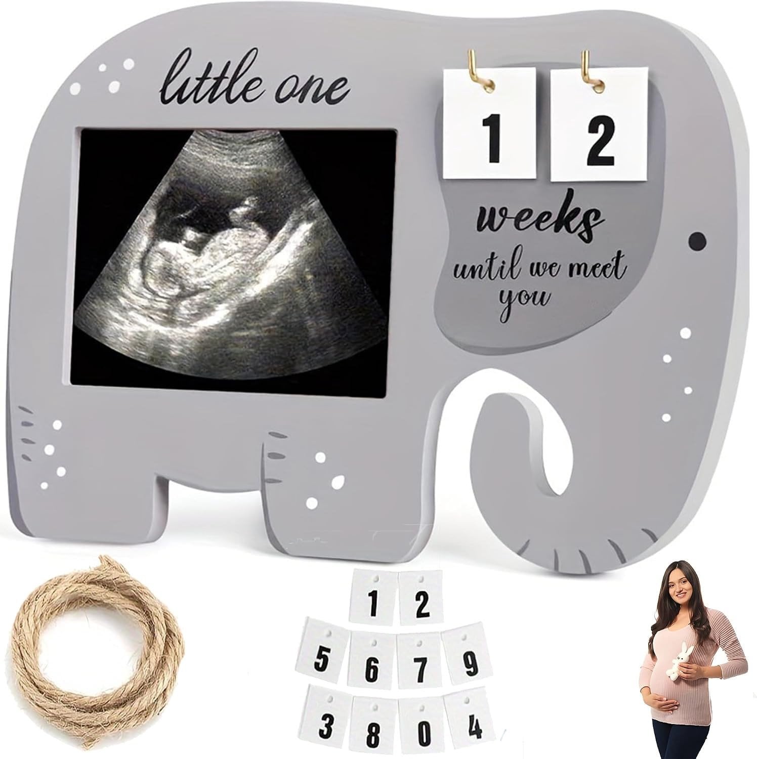 Houten Fotolijst voor Babyfoto's, Sonogram en Zwangerschapsaankondiging, 21,9 x 15,8 cm
