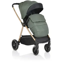 Cangaroo Kinderwagen 2 in 1 Hydra Babywanne Sportsitz Fußabdeckung Moskitonetz grün