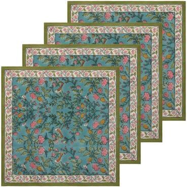 "Caravan Giverny Napkins - Multicolor - 19"" x 19"" - Set of 4 - 19"" x 19"""