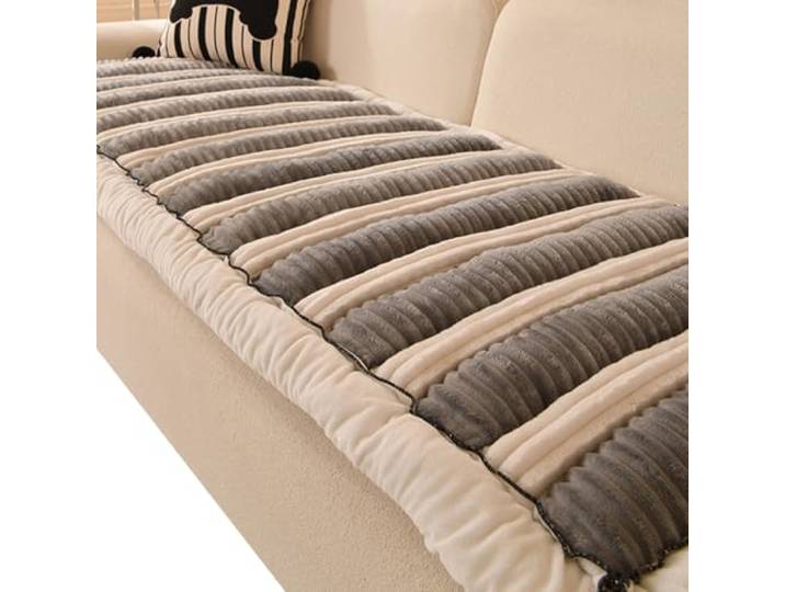 KRXSOBNV Das Sofa, Dicke, gefütterte, gestreifte, rutschfeste Sofaüberzüge, 1 Stück(Grey,70cmx150cm)