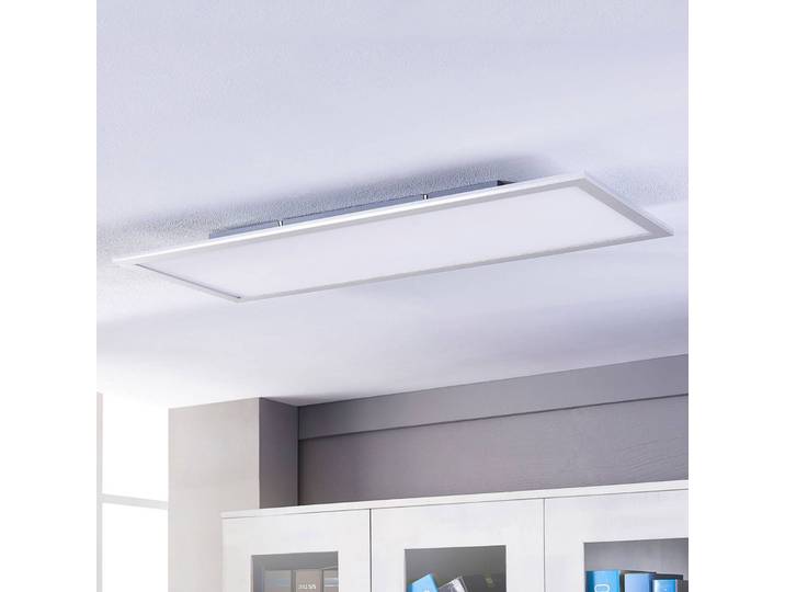 LED Panel Livel Lindby, alu / grau / zink, für Küche, Kunststoff, Modern, LED Deckenleuchte