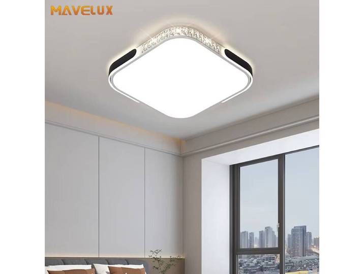 Led salon plafonniers moderne Simple atmosphère rectangulaire rond noir blanc plafonniers maison éclairage intérieur lampes