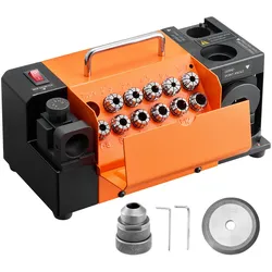 VEVOR Bohrerschleifgerät MR-13D, 3–13 mm, mit einstellbarem Freiwinkel der Schneidkante, vorderer Schneidkante & 95°–135° Spitzenwinkel, 4600 U/min, inkl. 11 Spannzangen & CBN-Schleifscheibe