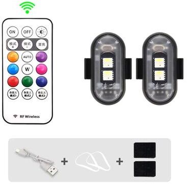 Inspired Living Premium RGB Wireless LED Strobe Lights Multi Mode Motorcycle Warning Lights & Universal Car Position Flash 2pcs
