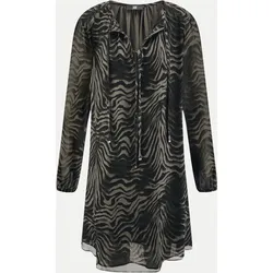 Chiffonkleid mit Zebra-Print Mehrfarbig 40
