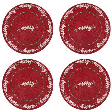 Avanti Linens Avanti Merry Holly Set of 4 Round Placemats - 13x19