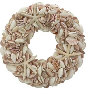 Galt International "Coastal Seashell Wreath - 17"" Pink"