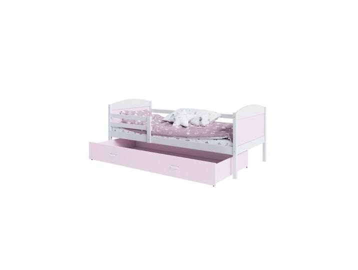 Lit Enfant Matys 80x160 tiroir Blanc - rose
