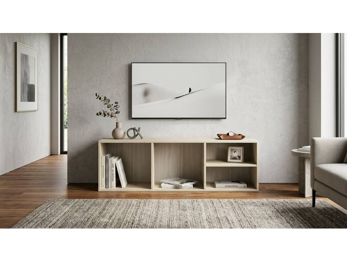 Offenes TV Lowboard Eiche Weiß geölt